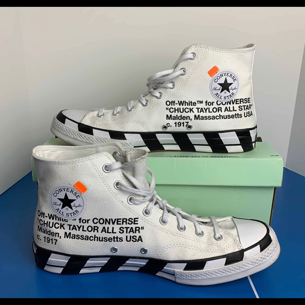 Men’s Off White X Converse Chuck 70 ‘White’ Size 13 Men 15 Women Authentic Euc